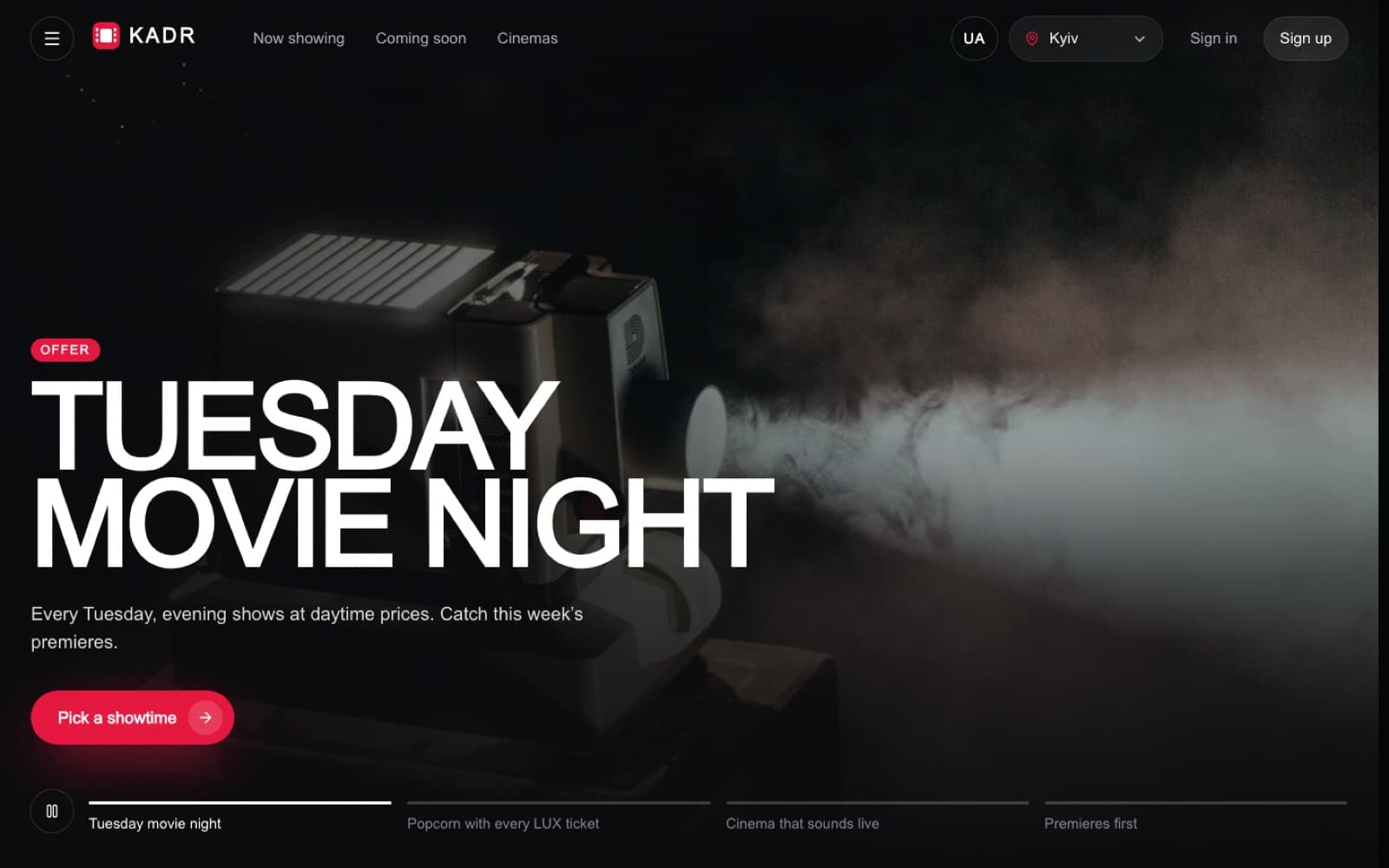 Kadr — Web app · Cinema chain