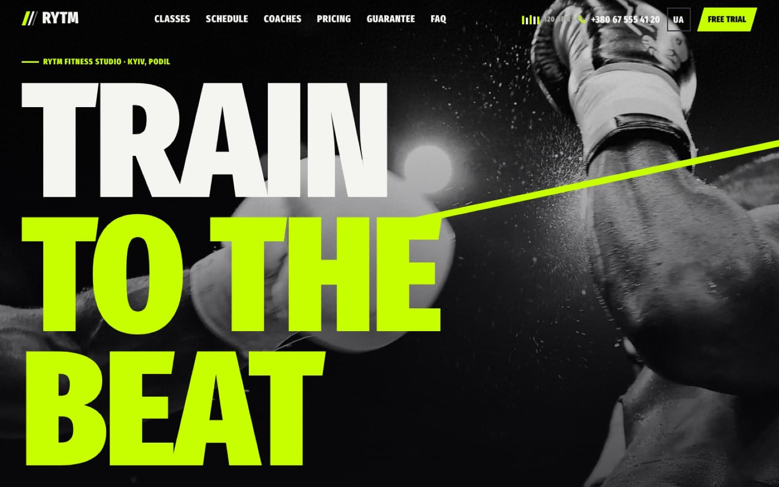 Rytm — Landing page · Fitness studio